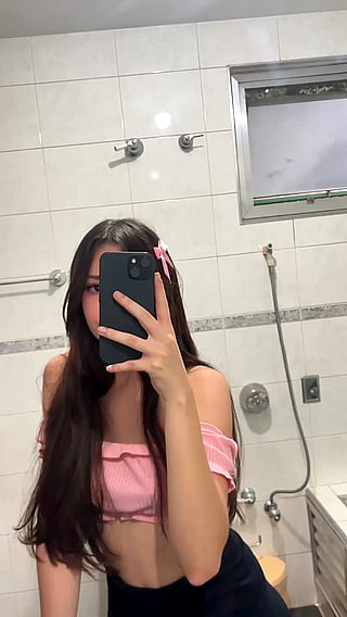Naughty Schoolgirl Teases in Toilet - Watch Me Play!'