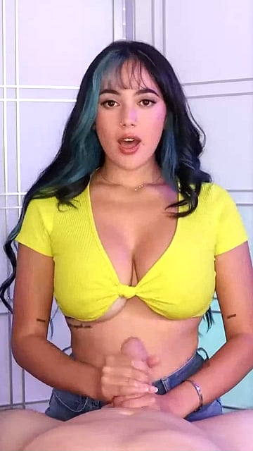 Hot Latina Teasing & Jerking Off a Big White Cock - Cumshot Bliss'