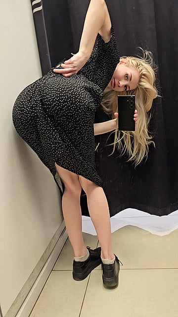 Naughty College Girl Flashes Her Perfect Ass in the Changing Room Mirror'