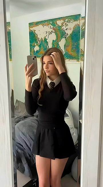 Naughty Schoolgirl Maddison May Teases with Her Uniform On - Exclusive Original Content'