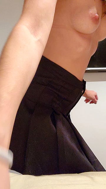 Naughty Uni Girl Giovanna Shows Off What's Under Her Skirt in Hot Solo Action'