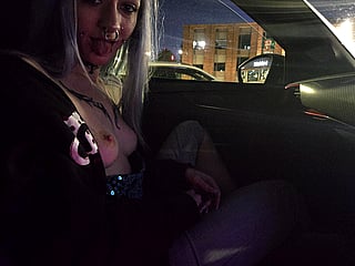 Sugarbliss Teasing in the Car - Who's Next to Ride This College Slut?'