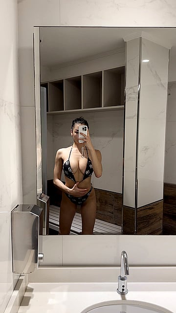 19yo Asian college slut can't keep her hands off her huge tits in steamy poolside fuck session'