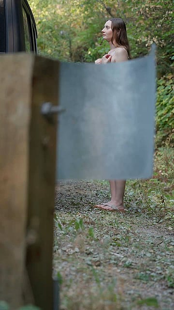 Lexi Hayes gets fucking naked and rides hard in public roadside strip before class - amateur college sex video'