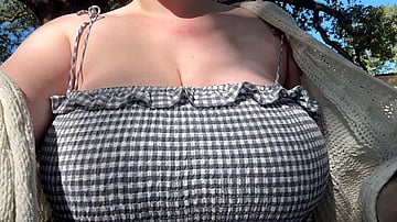 Fucking My Big Tits Solo at Campus Park - Amateur College Slut'