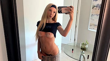 Fuck my tiny 95 pound college body - Livy Mae's ready to get dominated in this hot campus pic'